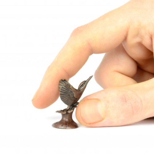 Miniature Bronze Flying Kingfisher Sculpture